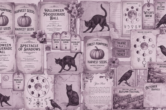 Download Vintage Halloween Ephemera Paper - Premium Resources