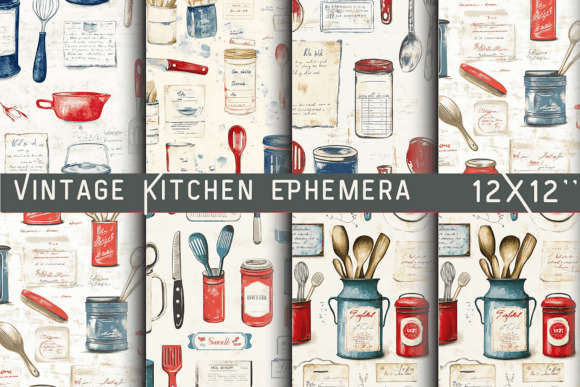 Download Vintage Kitchen Ephemera Paper - Premium Resources