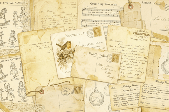 Download Vintage Yellow Map Ephemera Paper - Premium Bundle